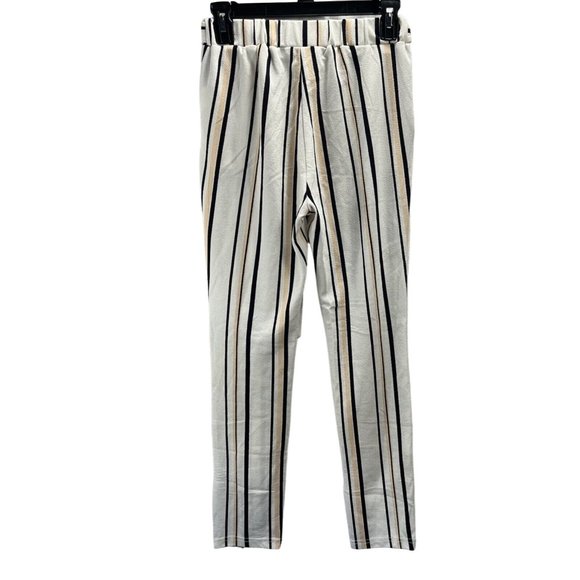 Shein Women Dress Pants Size S Color White Black Beige Stripe - Picture 2 of 15
